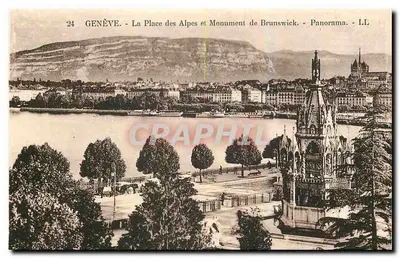 Genebra - A Place des Alpes e Monumento de Brunswick - Panorama - LL