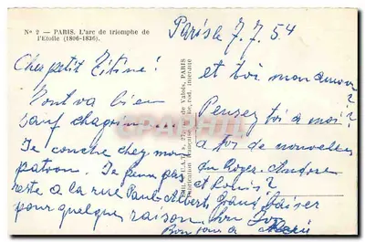 Paryż — Arc de Triomphe — Wydawca: Publication Française, nr 2 — Rewers