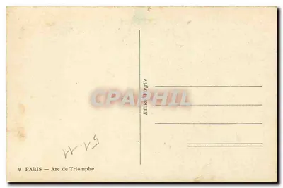 Paryż — Arc de Triomphe — Wydawnictwo Virgile, n°9 — Rewers