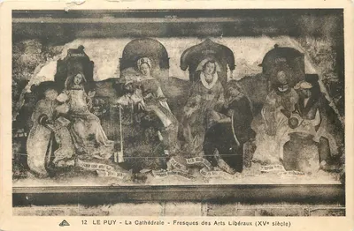 Le Puy - A Catedral - Frescos dos Artes Liberais (século XV)