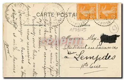 O Castelo de Longat, perto de St-Germain-Lembron (Puy-de-Dôme) — editor Le Puy, n° 2843 — Verso