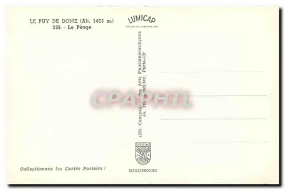 Le Puy de Dôme — Le Péage — wydawca LUMICAP — Rewers