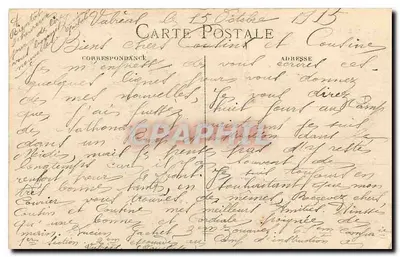 Valrèas (Vaucluse) — Ponte sobre a Coronne — H. Meulina, fabricante de papel, Contre-bas — Verso