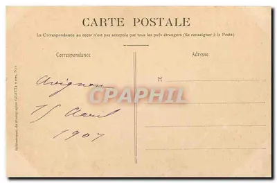 Avignon - Stare Mury XIV wieku — Kolekcja Artystyczna, nr 2064, Wydawnictwo Giletta — Rewers