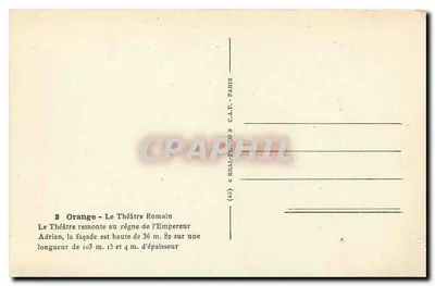 Orange - O Teatro Romano — editor C.A.P. - Paris, n° (45) — Verso