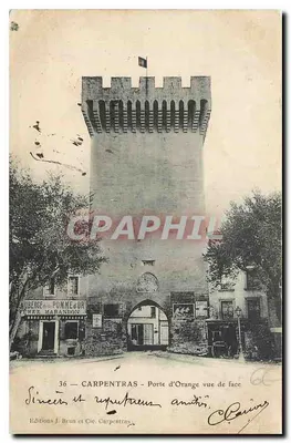 Carpentras — Porta de Orange vista de frente — Edições J. Brun & Cie, n°36