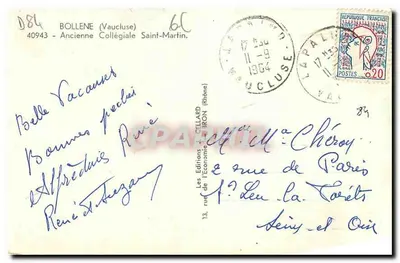 Bollene (Vaucluse) — Starsza kolegiata św. Martyna — Wydawnictwo Cella — Rewers