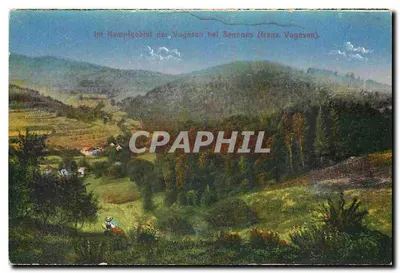 Vista do paisagem no maciço dos Vosges — Im Kampfgebiet der Vogesen bei Senones (franz. Vosgesen) — Verlag W. Springer, Strasbourg