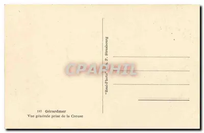 Gérardmer — Ogólny widok z Creuse — wydawca A.P. Strasbourg, n° 187 — Rewers