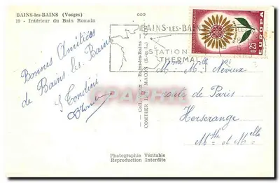 Bains-les-Bains (Vosges) — Wnętrze Rzymskiego Łazu — Prawdziwa Fotografia — Rewers