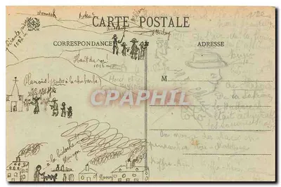 As Altas Vosges — Vista tirada do topo do Hohneck, com o Wormspel em primeiro plano e o Ballon de Guebwiller em segundo plano — Ad. Weick, St-Dié, n° 7469 — Verso