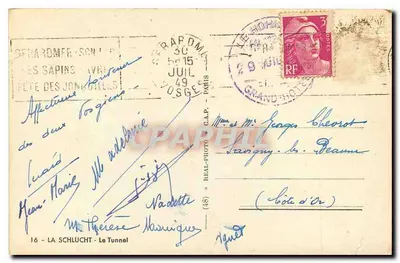 A Schlucht - O Túnel — Bilhete postal antigo n°16, editor C.A.P. — Verso