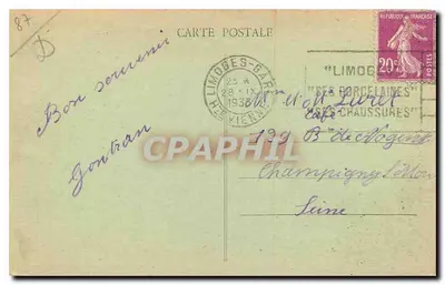 Limoges - Estação de Limoges-Bénédictins — Edit du Courrier du Centre - Limoges — Verso