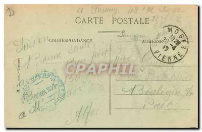 Stara pocztówka Limoges Jardin d'Orsay Statue de Chene du Roseau — Rewers