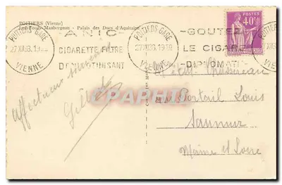 Les Cours Maubergeon - Palácio dos Duques da Aquitânia — Potiers (Vienne) — editor Cim — Verso