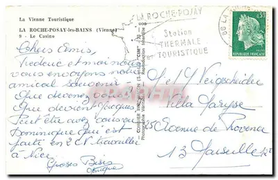 Castelo de La Roche-Posay — O Casino — La Vienne Touristique — Verso