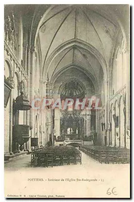 Poitiers — Interior da Igreja de Santa Radegonda — cliché Thiallier, fotografia Paittiers, n° 53