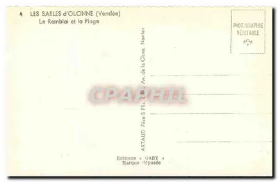 Les Sables-d'Olonne (Vendée) — Le Remblai et la Plage — Wydawnictwo Gaby — Rewers