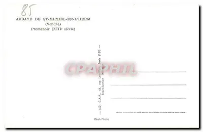 Abadía de San Miguel-en-Herm — Promenoir (siglo XIII) — C.A.P., 44, rue Letailleur, París — Reverso