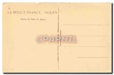 Wejście do Pałacu Sądowego — Rouen — Édition d'Art YVON — Rewers