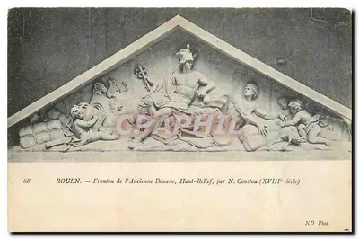 Rouen — Fronton Starej Celnii, Wysoki Relief autorstwa N. Coustou (XVIII wiek) — ND Phot