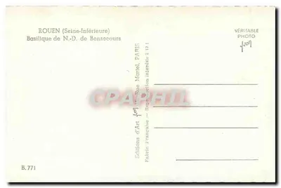 Bazylika Najświętszej Maryi Panny z Bonsecours — Rouen (Seine-Inférieure) — Éditions d'Art Française — Rewers