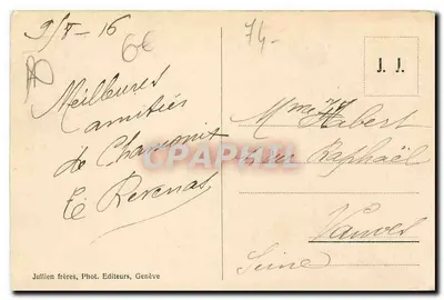 Chamonix i Mont-Blanc — J. J. 95 A — Julllien bracia, Fot. Wydawcy, Genewa — Rewers