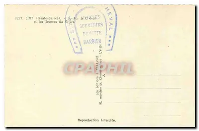 SIXT (Alta Saboia) — A Forja do Cavalo, as Fontes do Gière — Edições J. Cullare — Verso