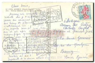 Anneye — Widok kanału i domów — Wydawnictwo G. MIGNOD — Rewers
