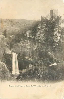 Cascata da Dorche e Ruínas do Castelo (perto de Seyssel) — Editor não identificado, número de série não visível