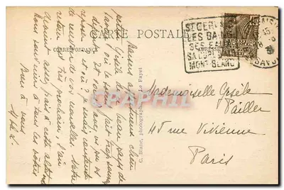 Massif Mont-Blanc i jego otoczenie — Ogólny widok — Dolina Arve, Sallanches-Passy i łańcuch Aravis — C. Blanc, Le Fayet, nr 121 — Rewers
