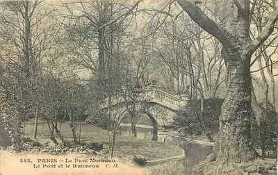Paris — O Parc Monceau — O Ponte e o Riu — C. M. n° 483