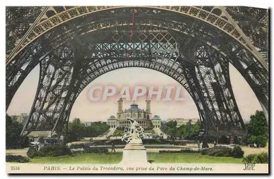 PARIS — O Palácio do Trocadéro, vista tirada do Parque do Champ-de-Mars — Jhet, n° 3516
