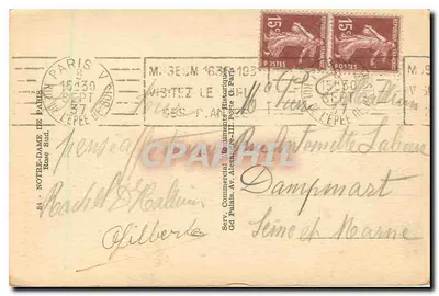 Notre-Dame de Paris — Rose Sud — wydawca nieodczytalny — Rewers