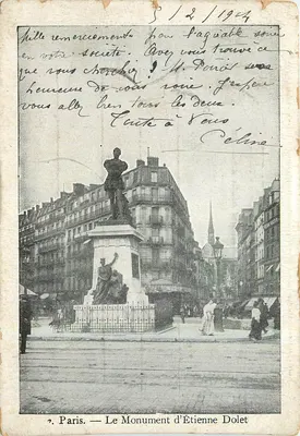 Paris — O Monumento de Étienne Dolet — Editor não visível