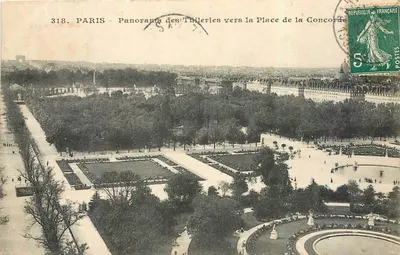 Paris - Panorama das Tuileries em direção à Place de la Concorde — editor anônimo, n° 318