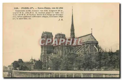 Paryż (4e) — Notre-Dame, widok z boku — J. H.