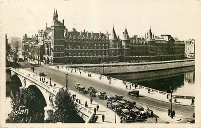 Paris - O Palácio de Justiça — vista do ponte e do rio Sena — editor 'Jan' n°26