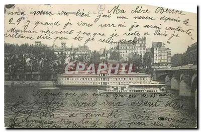 Vista da Sena em Le Havre — barco na água — editor C.L.C.
