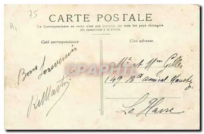 Stara pocztówka Paryż — La Conciergerie — Rewers