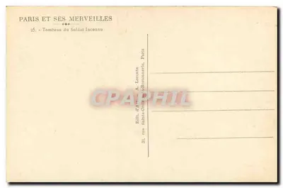 Túmulo do Soldado Desconhecido — Paris — Éditeur A. Leconte — Verso