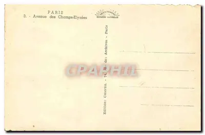 Parijs — Avenue des Champs-Élysées — Editeur Chantal — Achterkant