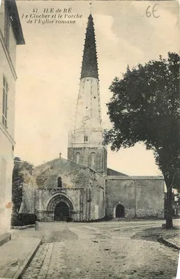Ilha de Ré — O campanário e o portal da igreja romana — editor não identificado, n° de série 47
