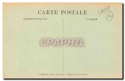 La Rochefoucauld — O Castelo ao Nordeste e a Tardoire — E. Braun, fot.-éd., Royan (Charente-Inférieure) — Verso