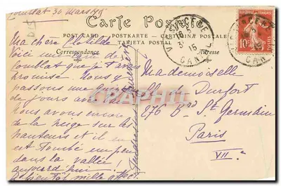 Castelo de Comblat, por VIC-SUR-CÈRE (Cantal) — editor VIC-SUR-CÈRE, número de série 6€ — Verso