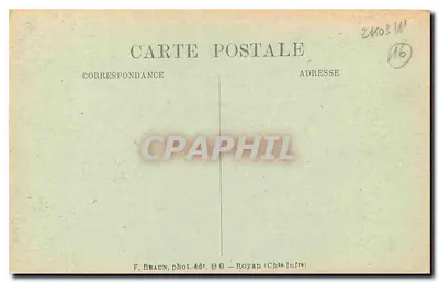 La Rochefoucauld — O Grande Salão do Castelo — F. Braun, fot.-editora Royan (Charente-Inférieure) — Verso