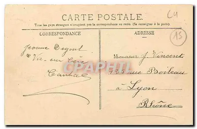 Zamek w PESTEL — obok Polminiac (Cantal) — L'Hirondelle, Paryż, nr 281 — Rewers