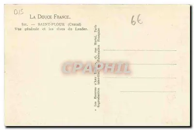 Saint-Flour (Cantal) — Vista geral e as margens do Lander — Editor: Les Éditions d'Ant Tru — Verso