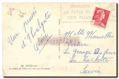 Widok na Houlgate — Droga do Villers i widok na Houlgate — wydawca REAL PHOTO C.A.P. — Rewers