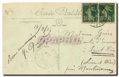 Lisieux — Rue aux Fevres z dawnymi domami z XIV i XV wieku — Wydawca: Miche & P. Baudouard — Rewers
